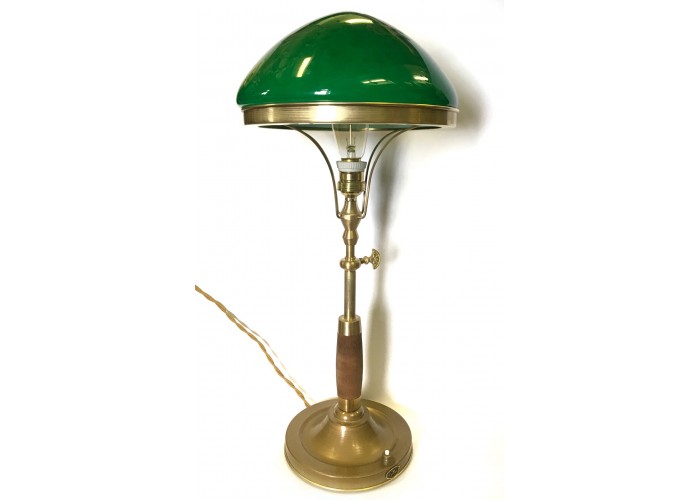 Настольная лампа с зелёным плафоном,с регулировкой высоты