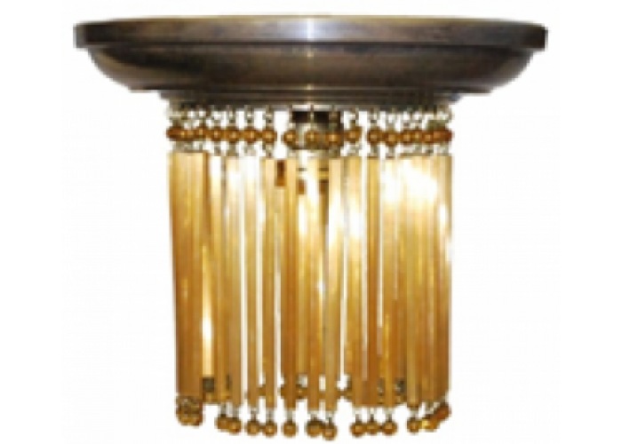 Потолочный светильник "Гусевъ" со стеклянными, янтарными подвесками
