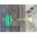 Настольная лампа с зеленым плафоном, полированная.